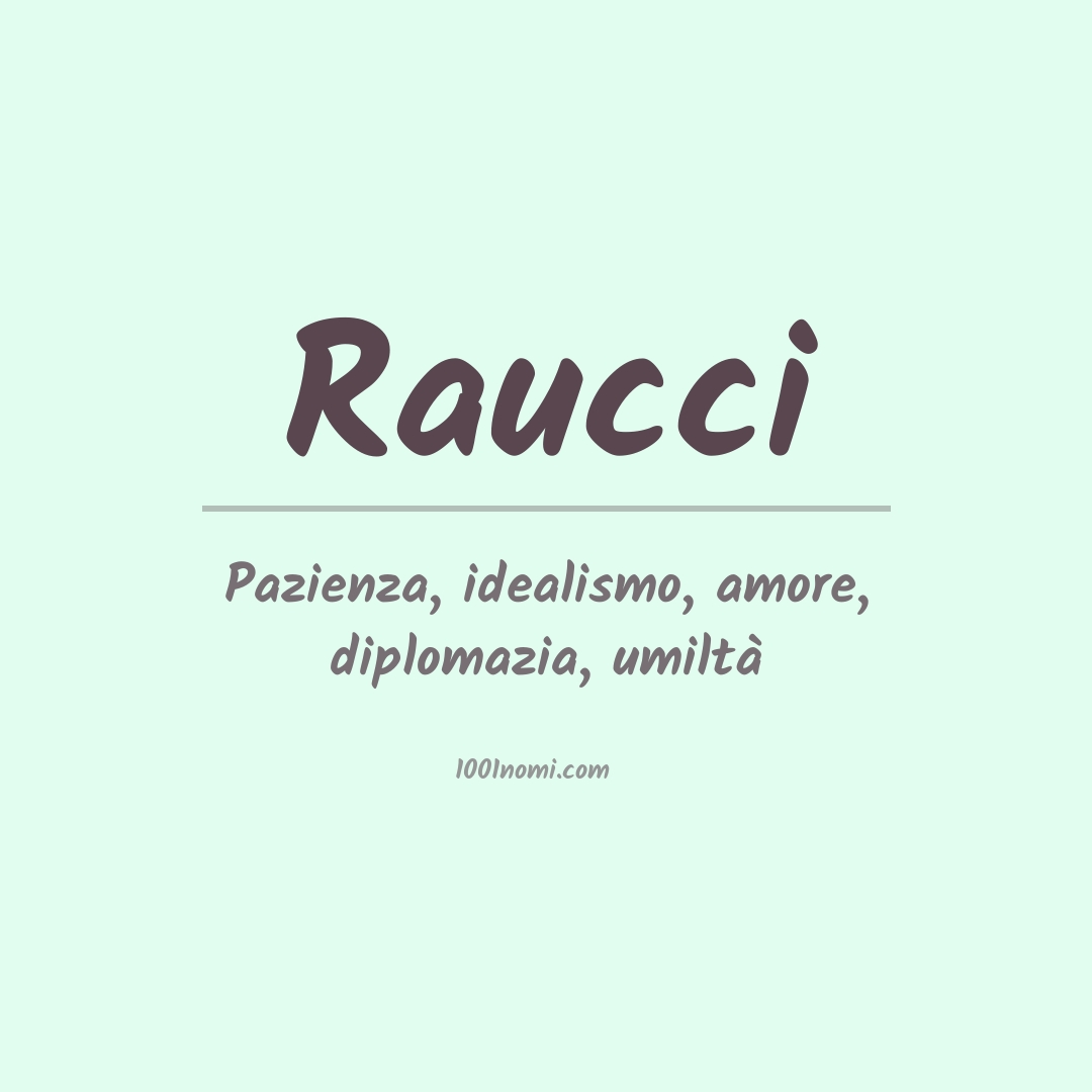 Significato del nome Raucci