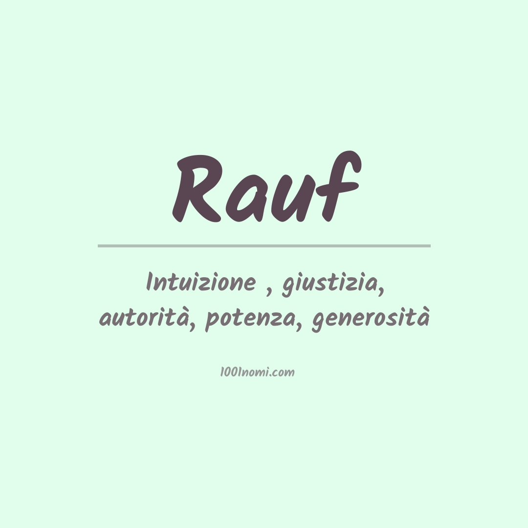 Significato del nome Rauf