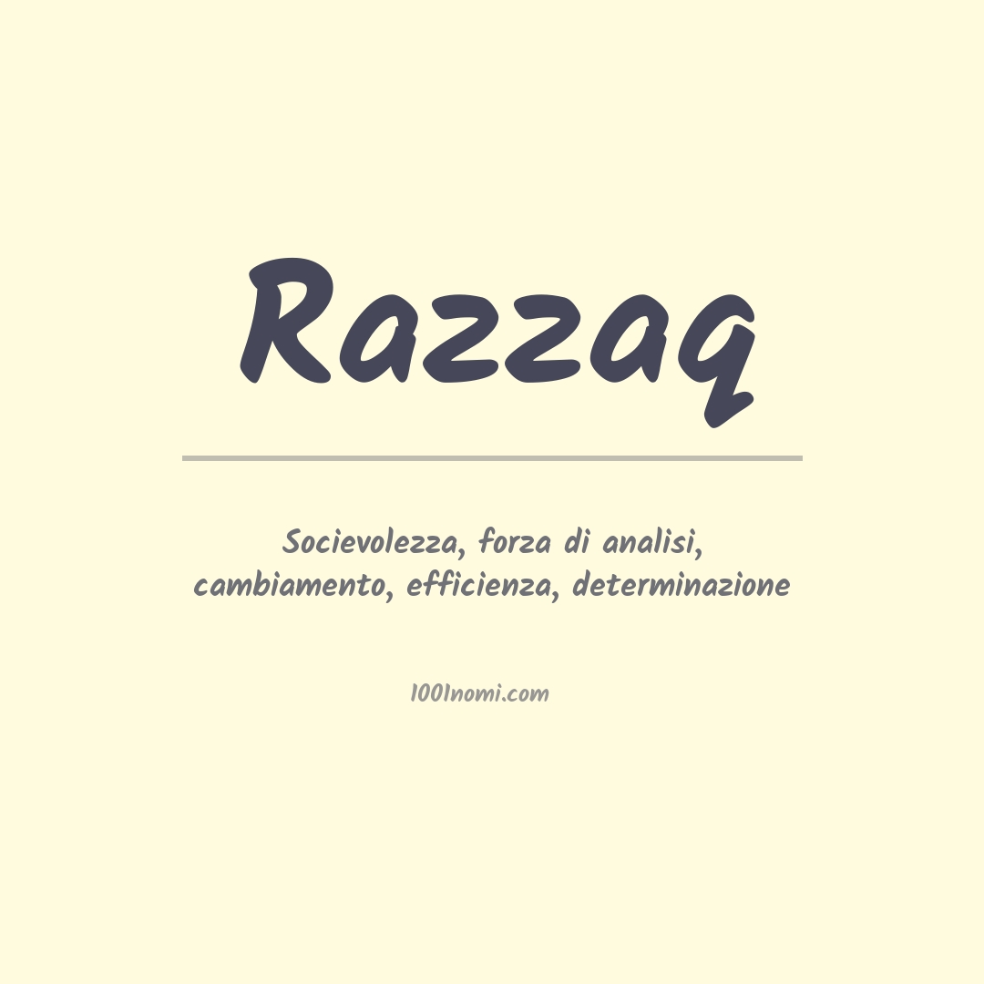 Significato del nome Razzaq