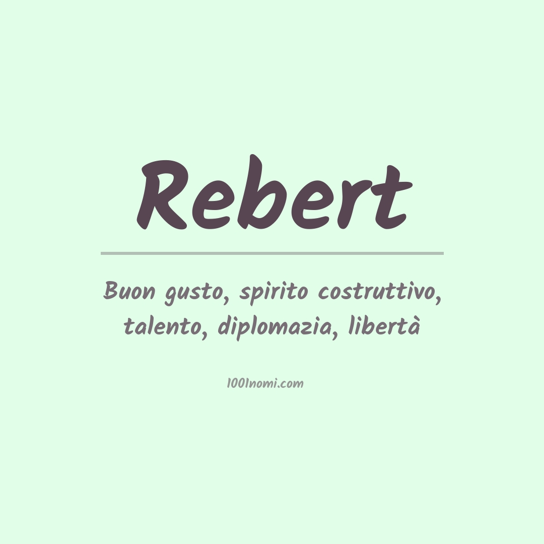 Significato del nome Rebert