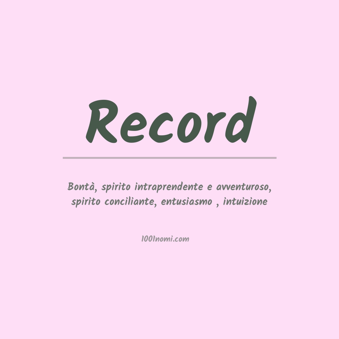 Significato del nome Record