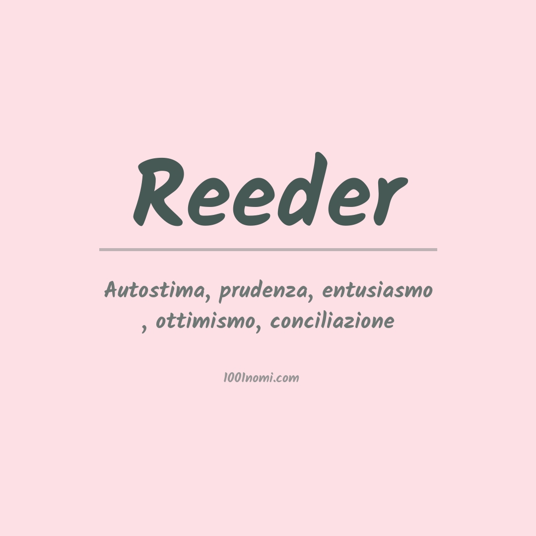 Significato del nome Reeder