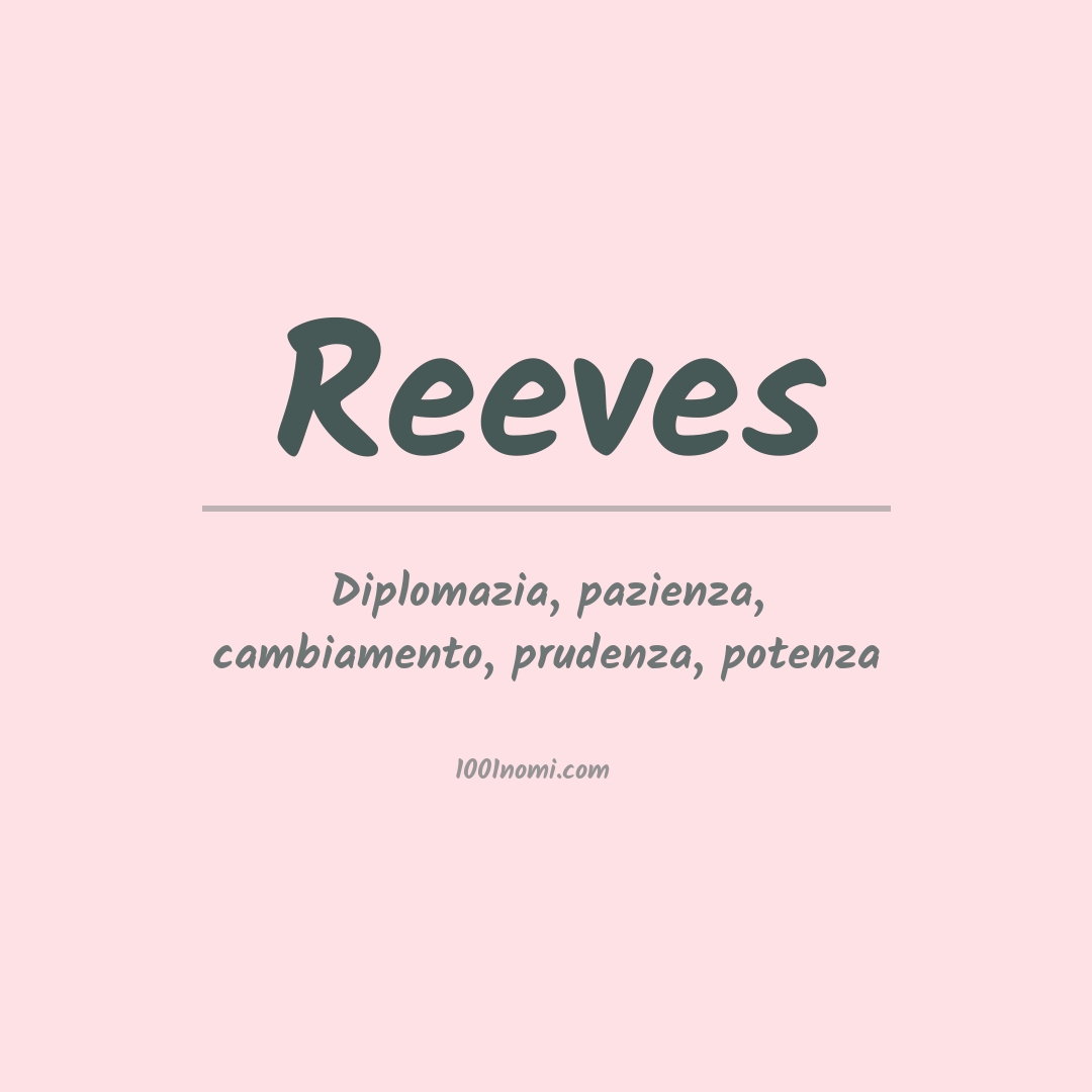 Significato del nome Reeves