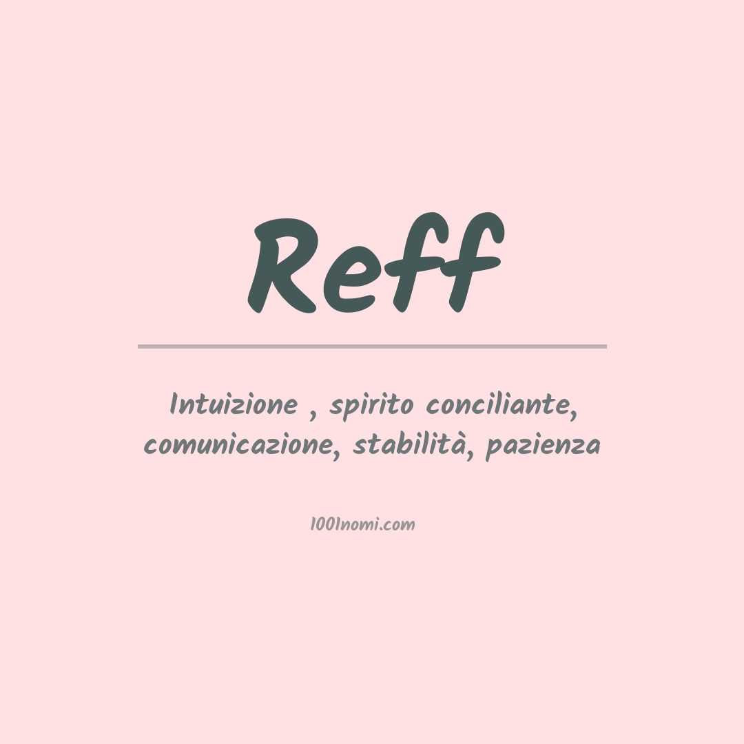 Significato del nome Reff