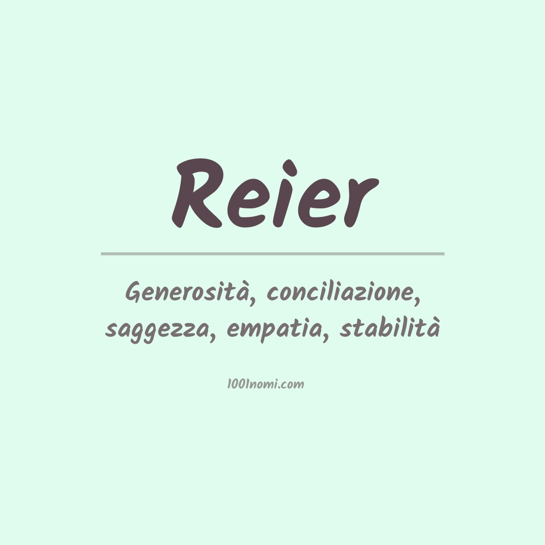 Significato del nome Reier