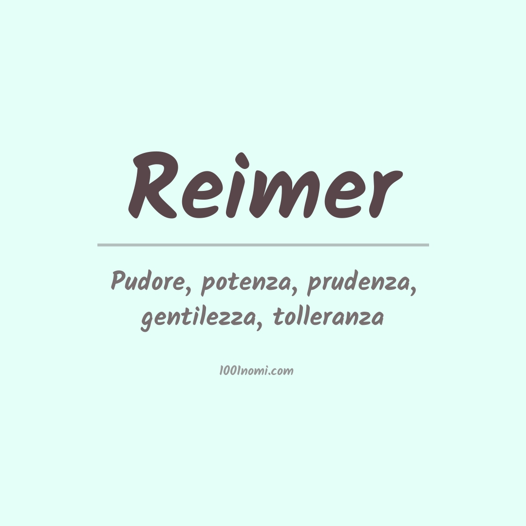 Significato del nome Reimer