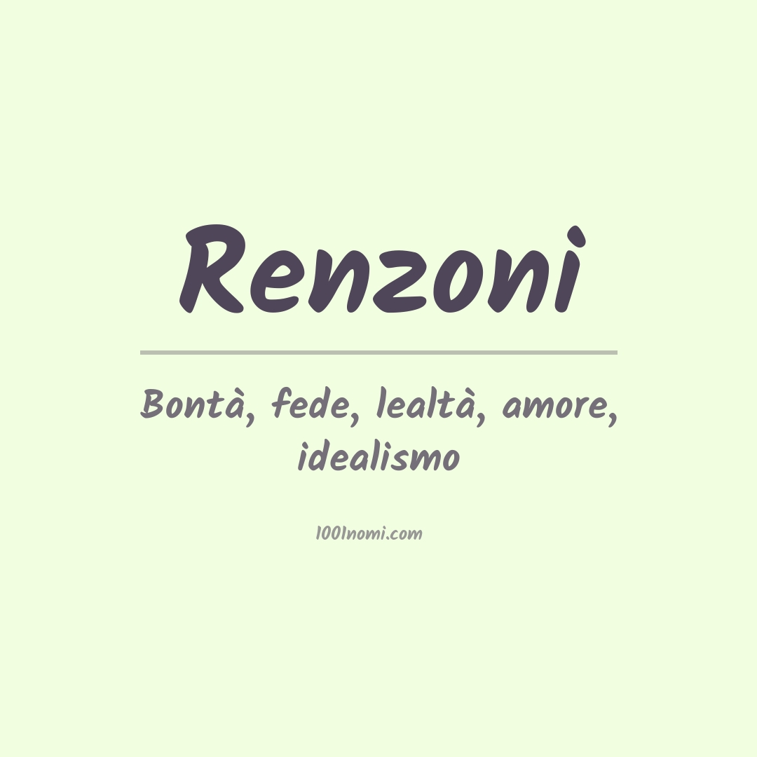 Significato del nome Renzoni