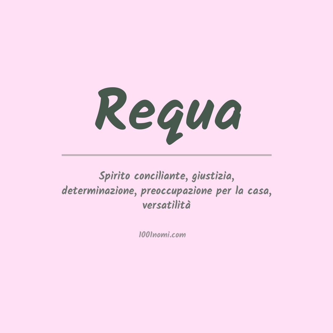 Significato del nome Requa Significato del nome Requa