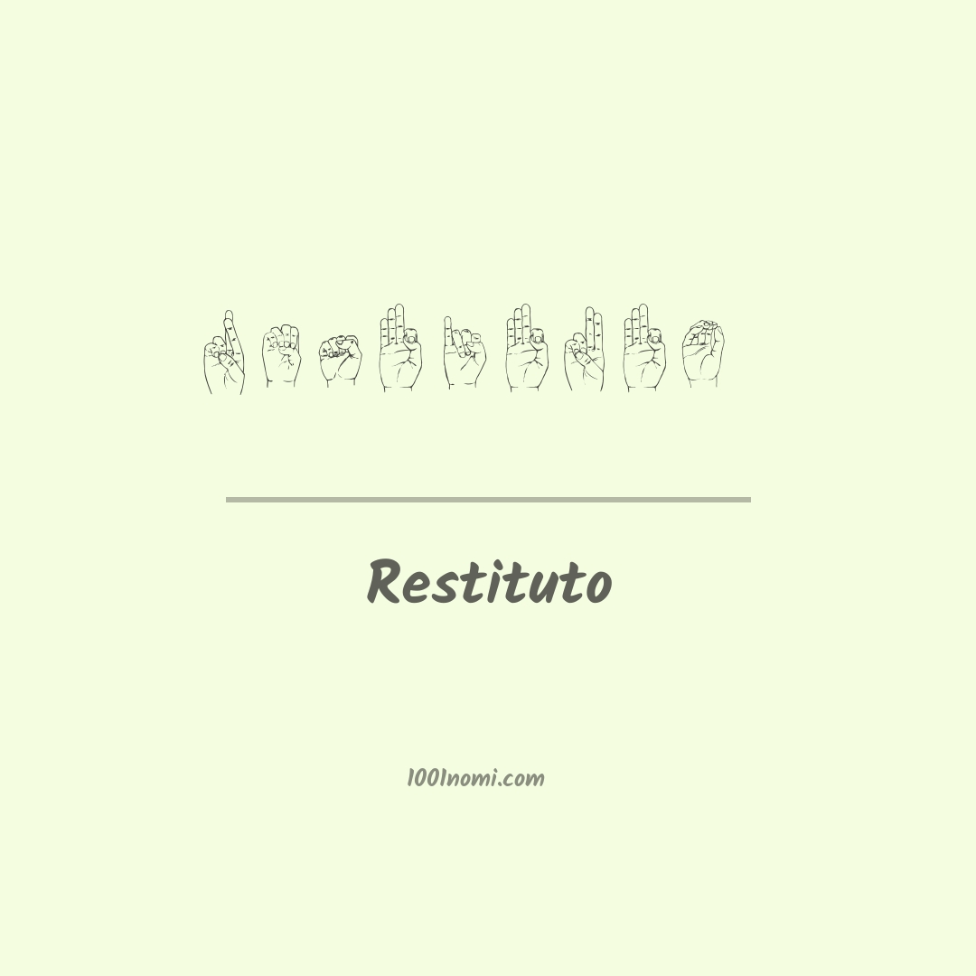 Restituto nella lingua dei segni