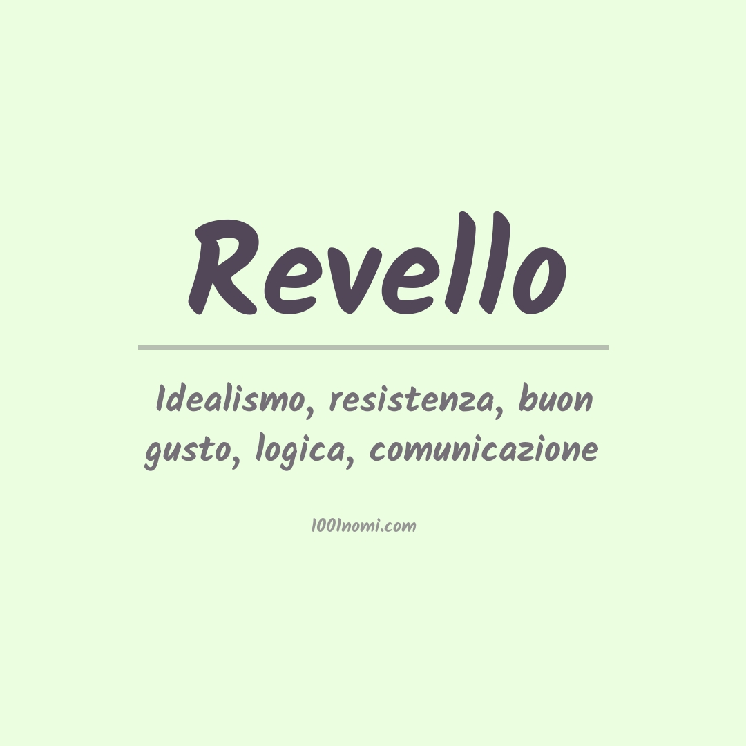 Significato del nome Revello