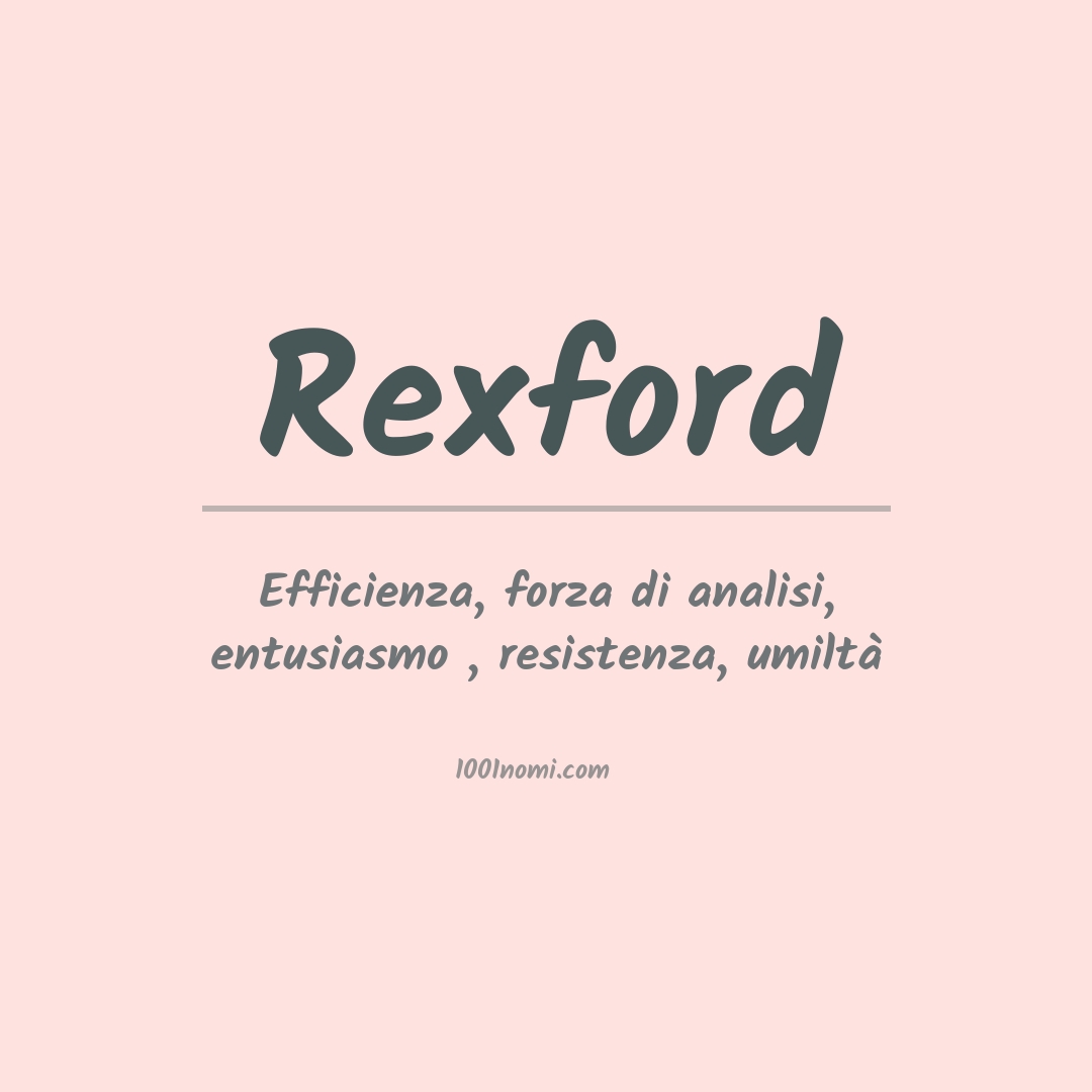 Significato del nome Rexford