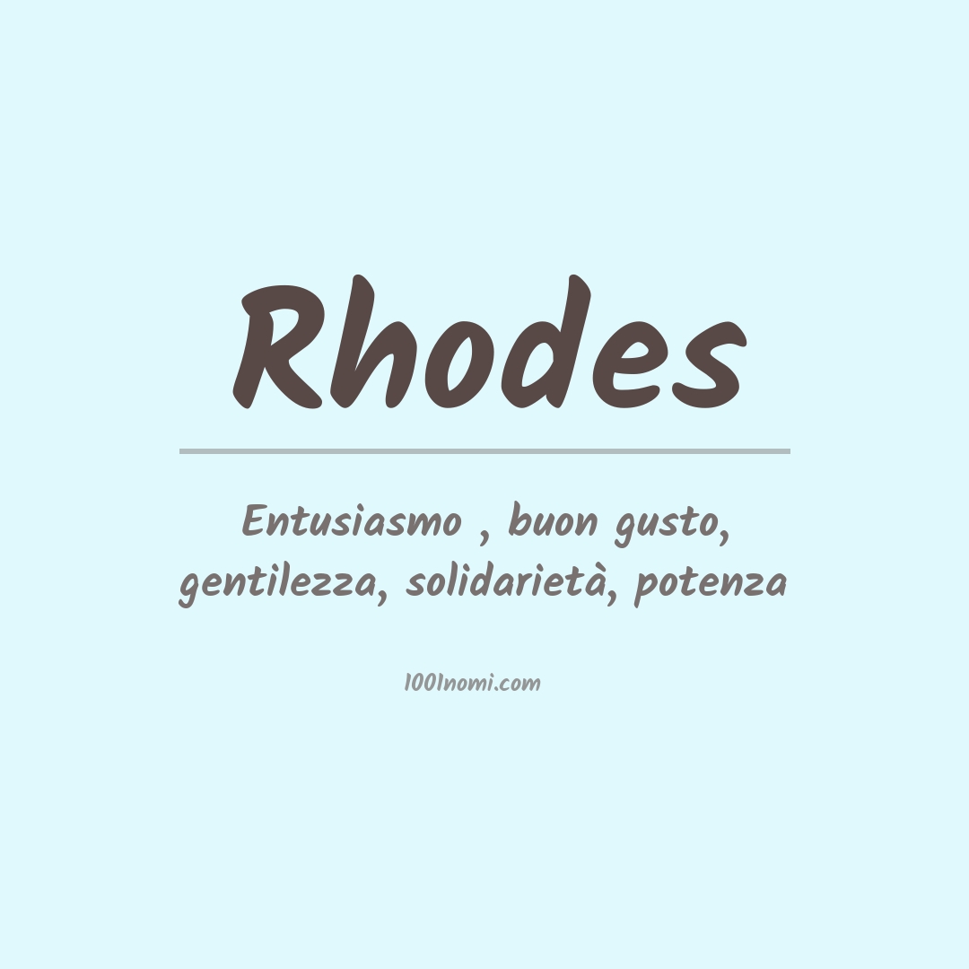 Significato del nome Rhodes