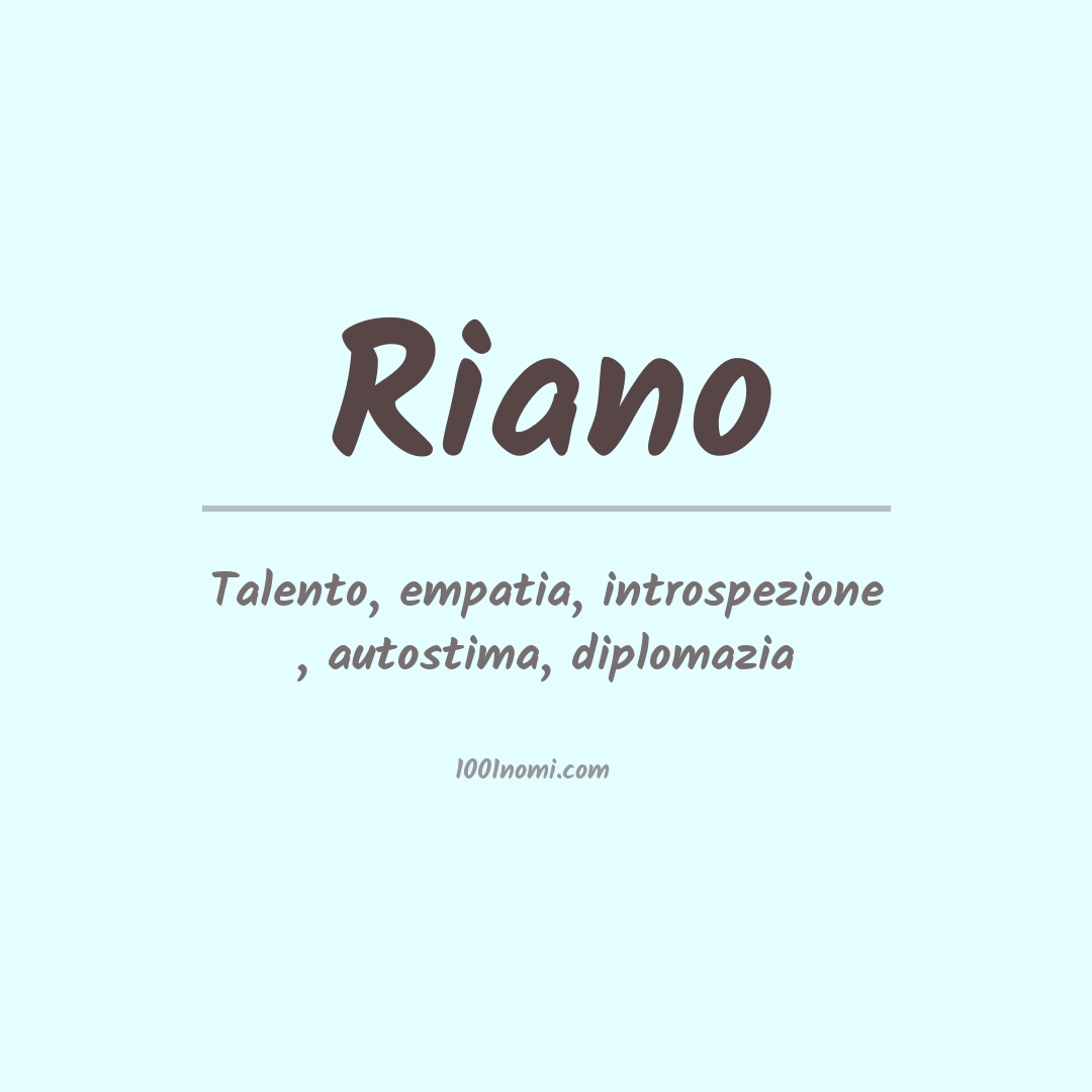 Significato del nome Riano