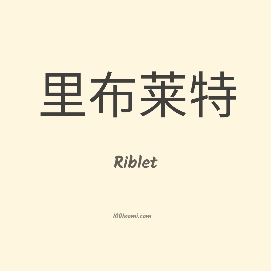 Riblet in cinese Riblet in cinese