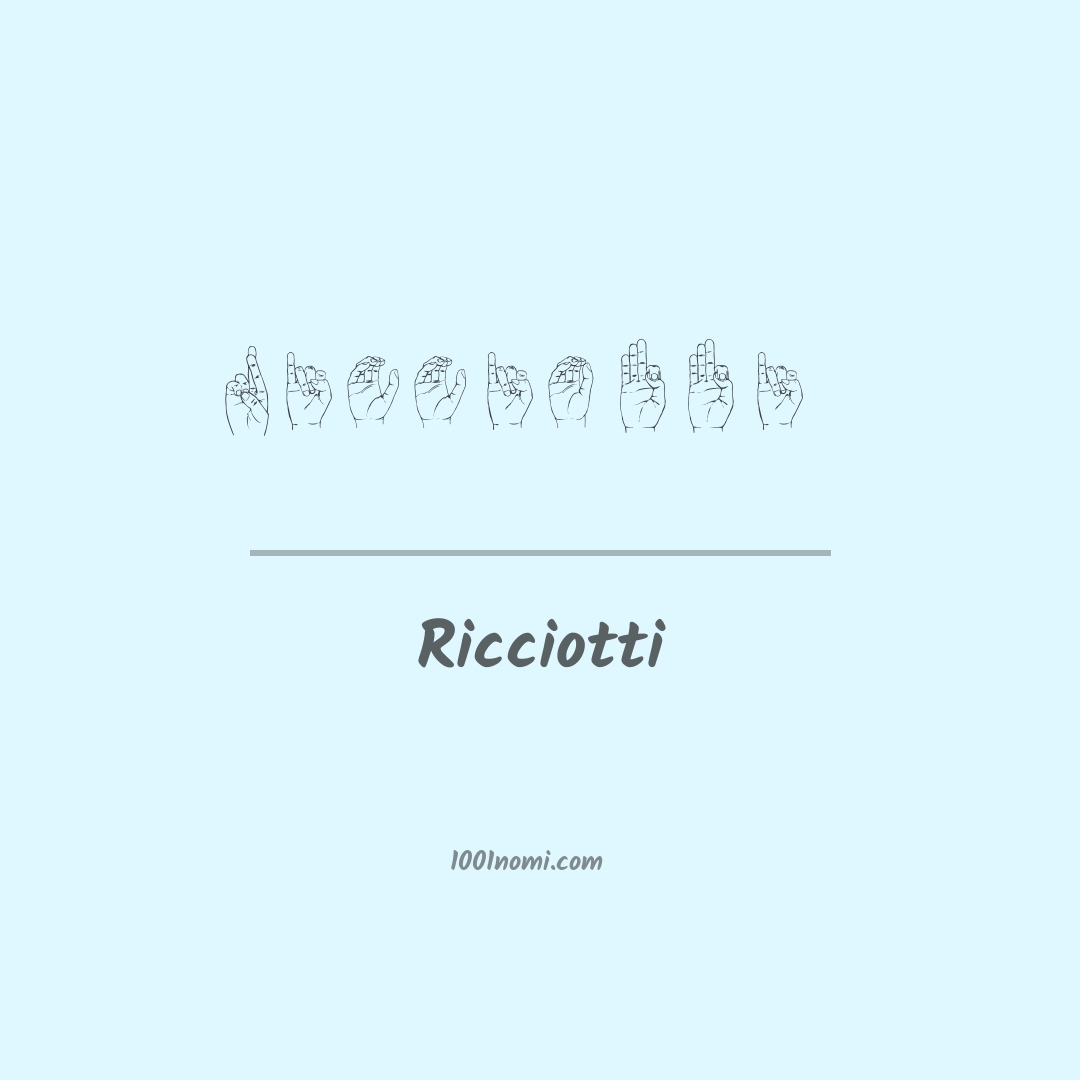 Ricciotti nella lingua dei segni