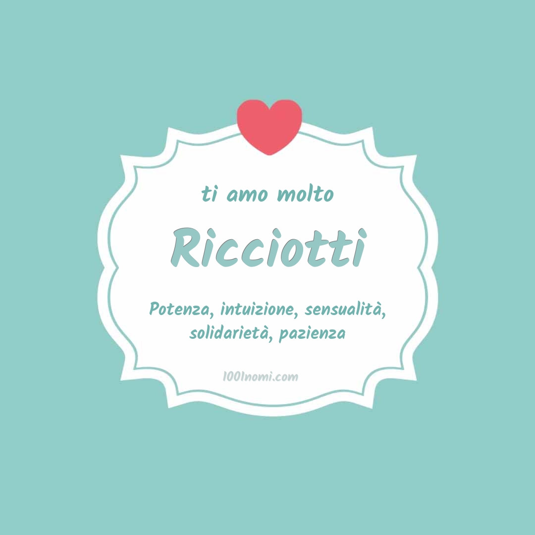 Ti amo molto Ricciotti