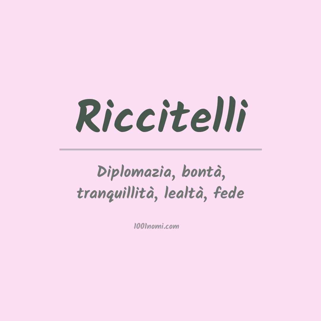 Significato del nome Riccitelli