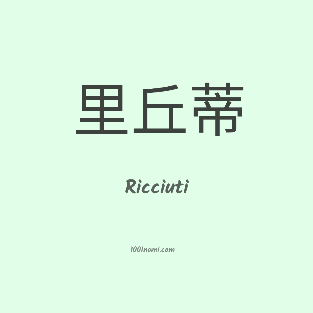 Ricciuti in cinese Ricciuti in cinese