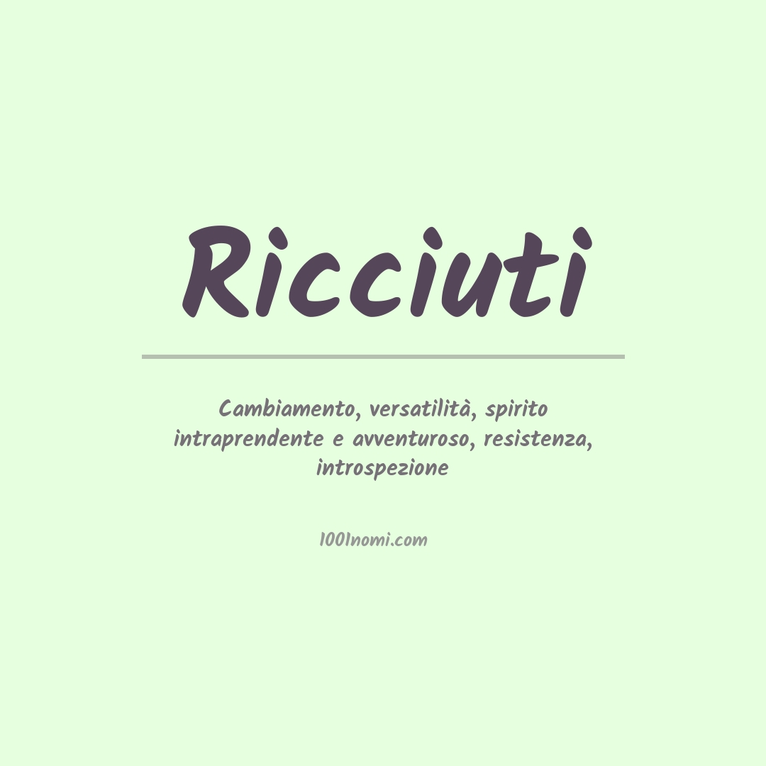 Significato del nome Ricciuti Significato del nome Ricciuti
