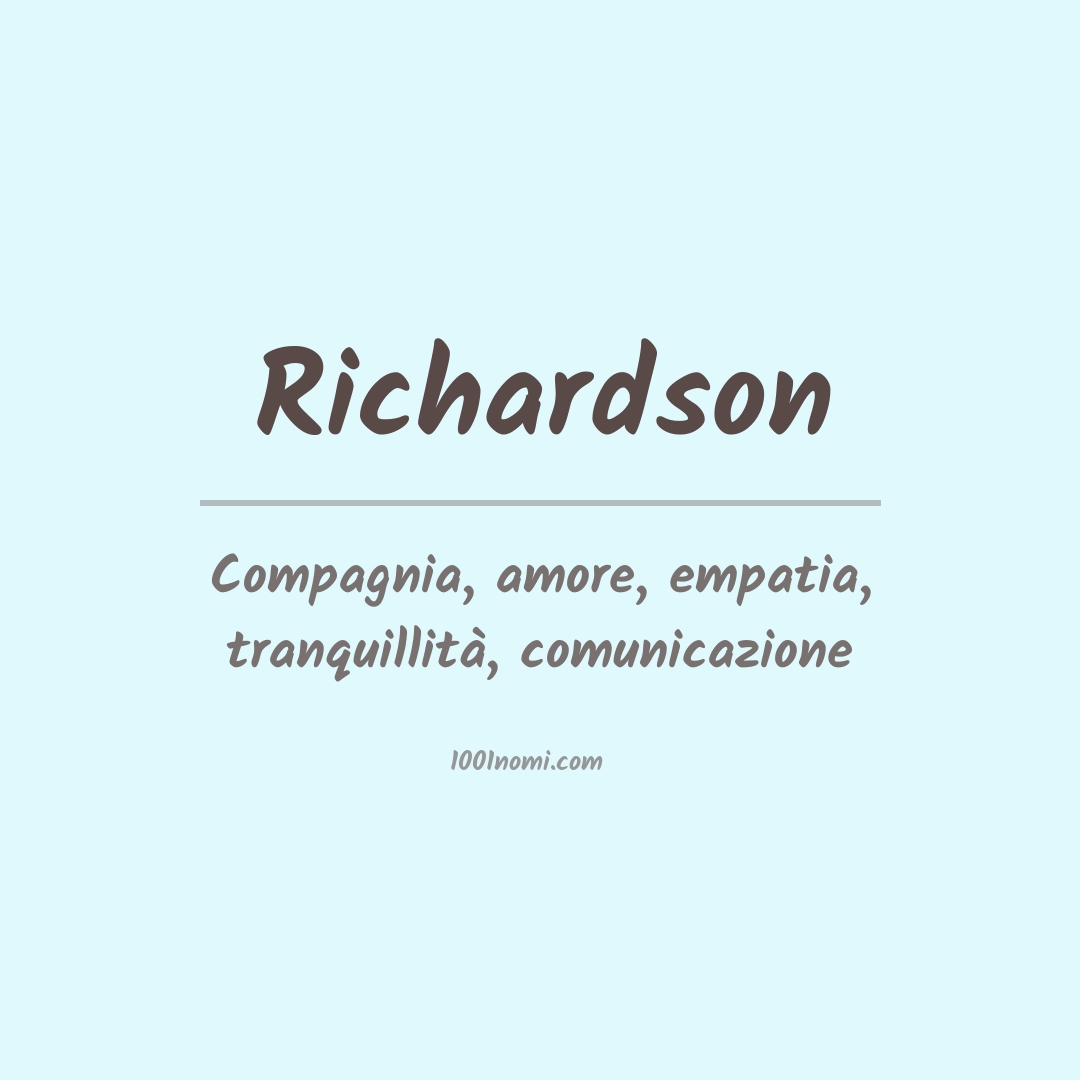 Significato del nome Richardson