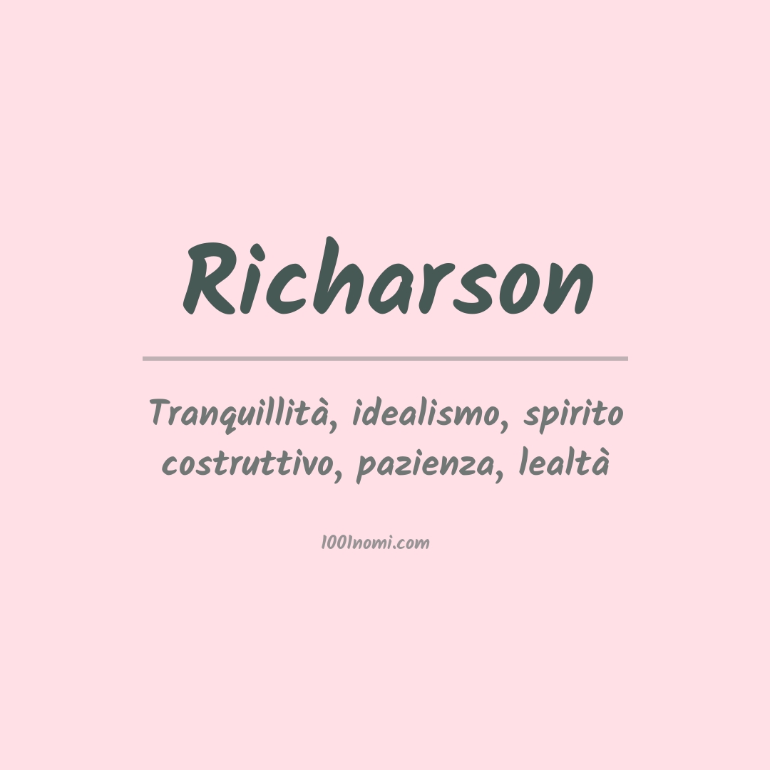 Significato del nome Richarson