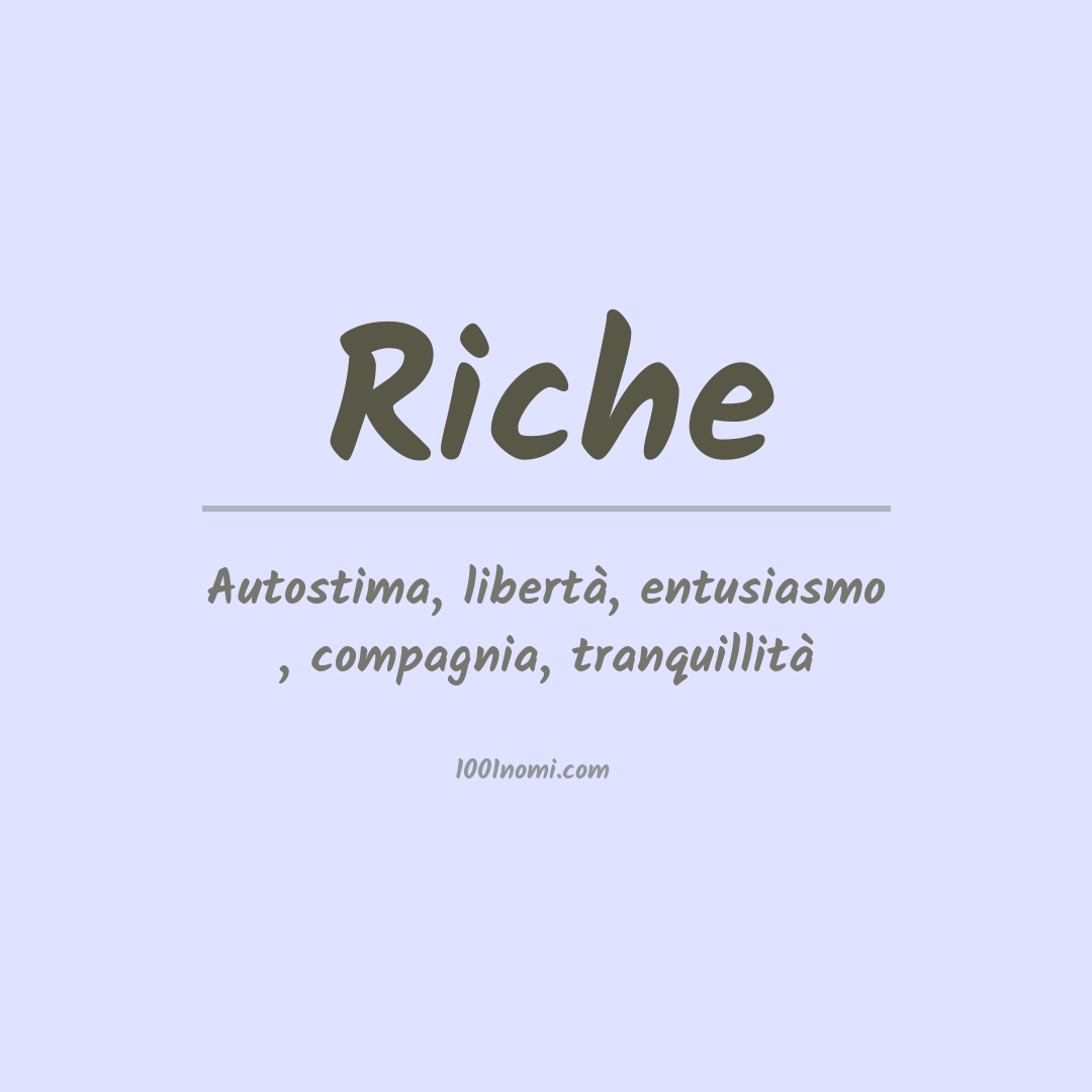 Significato del nome Riche