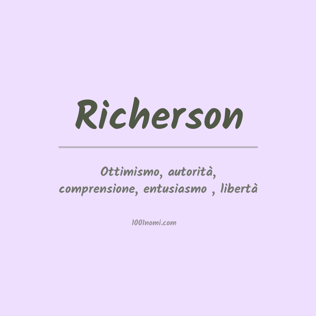 Significato del nome Richerson