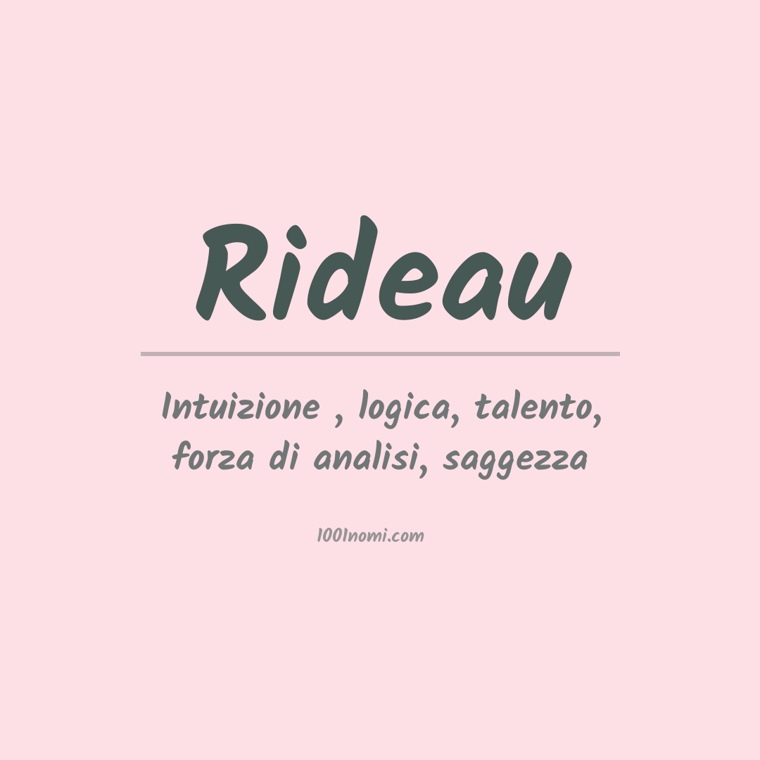 Significato del nome Rideau