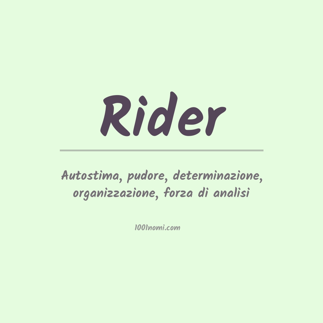 Significato del nome Rider