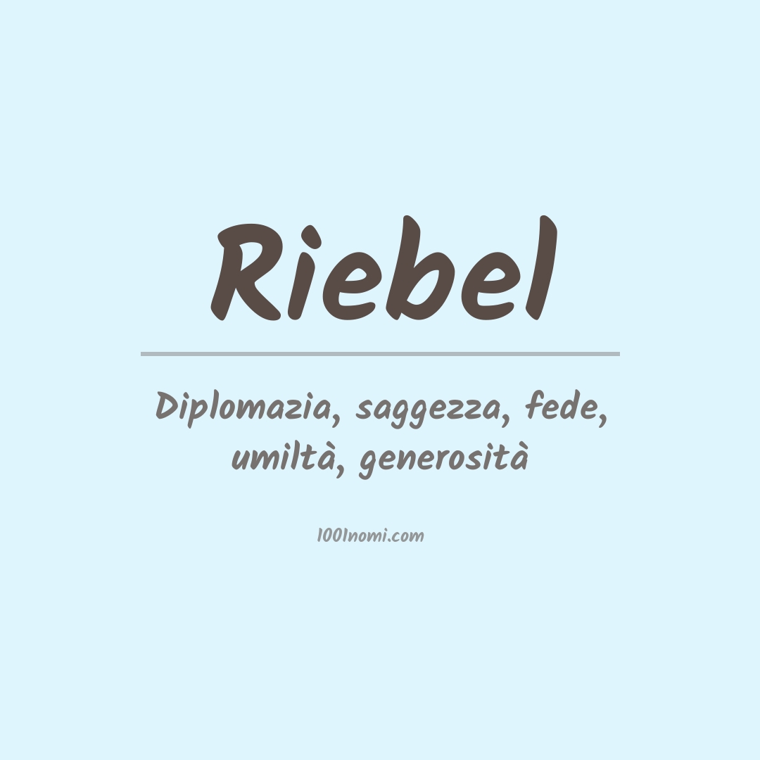 Significato del nome Riebel