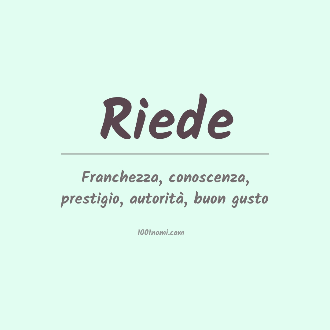 Significato del nome Riede