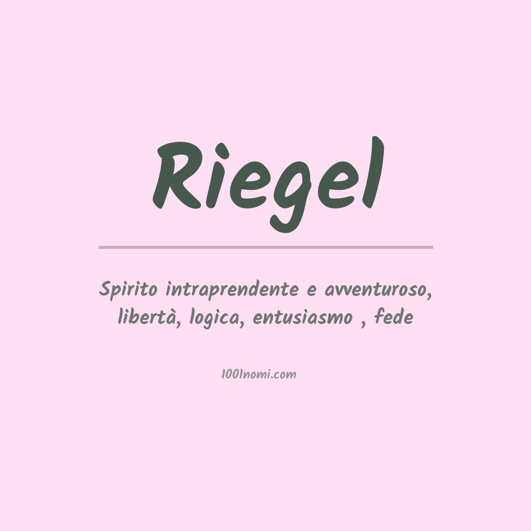 Significato del nome Riegel