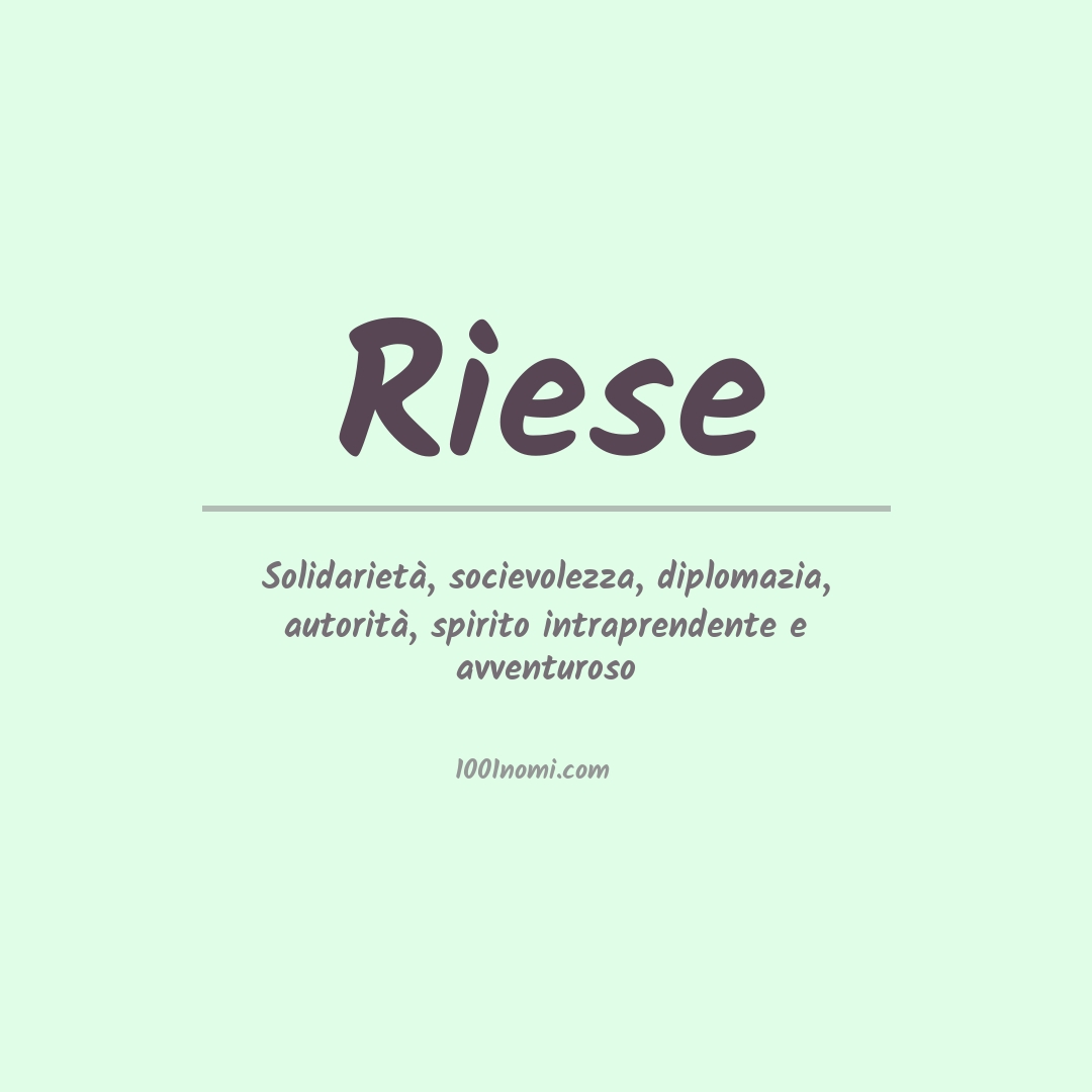 Significato del nome Riese