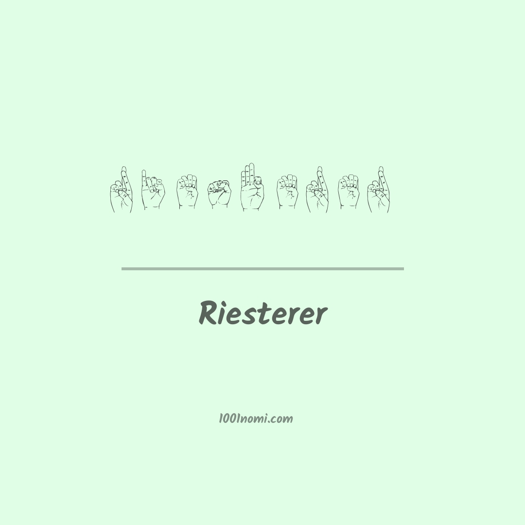 Riesterer nella lingua dei segni