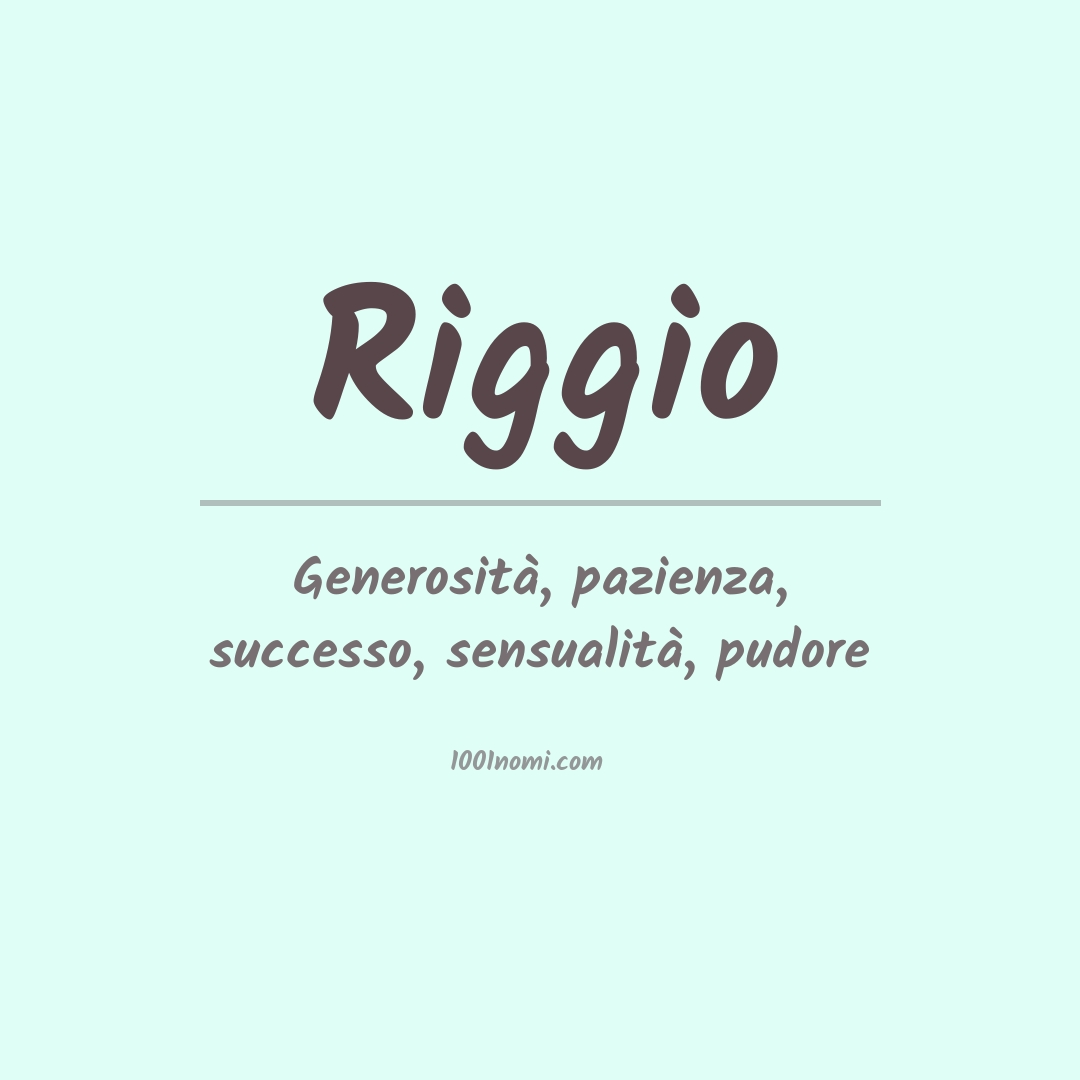 Significato del nome Riggio