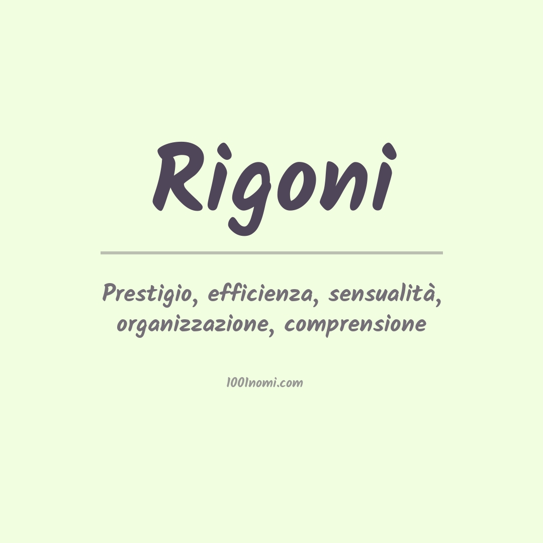 Significato del nome Rigoni