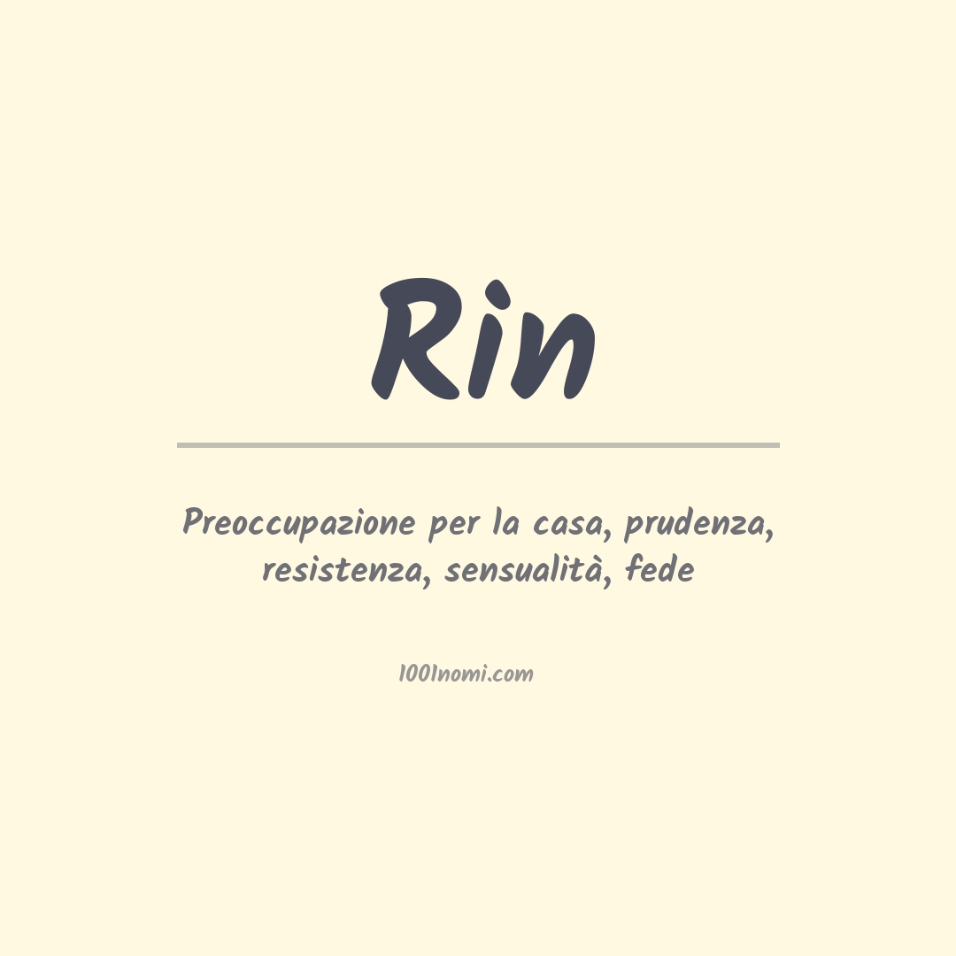 Significato del nome Rin Significato del nome Rin