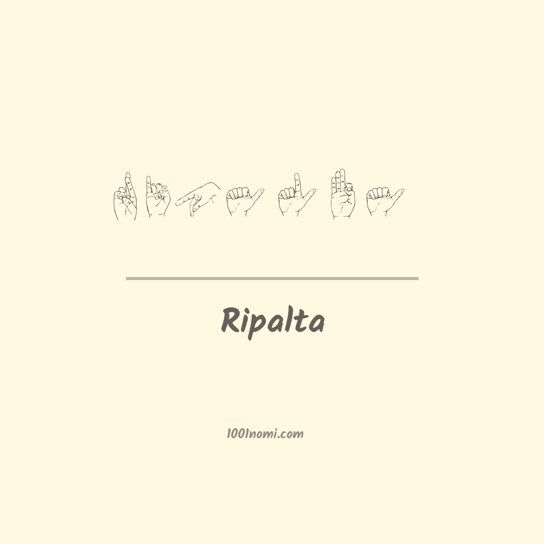 Ripalta nella lingua dei segni Ripalta nella lingua dei segni