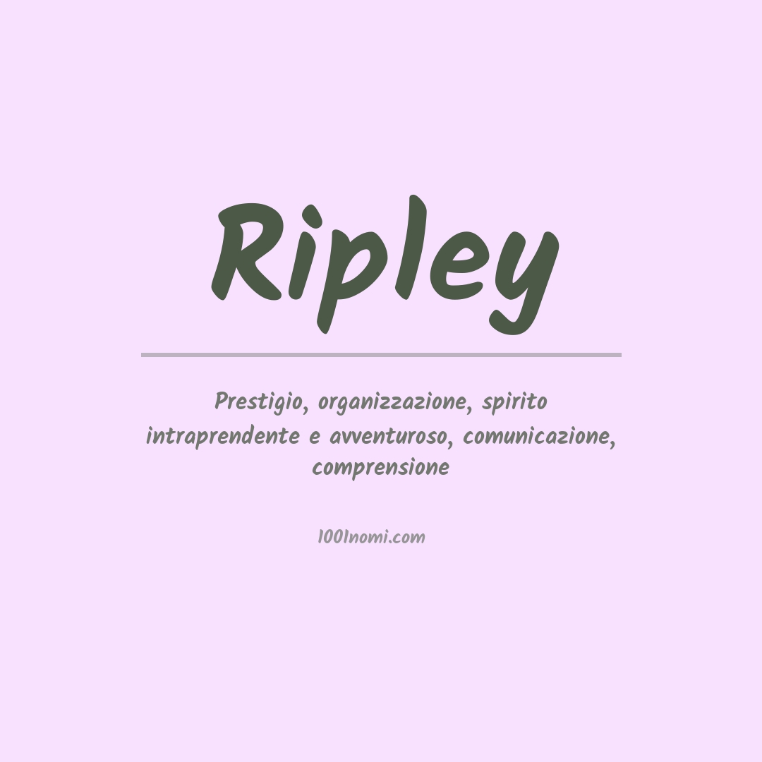 Significato del nome Ripley