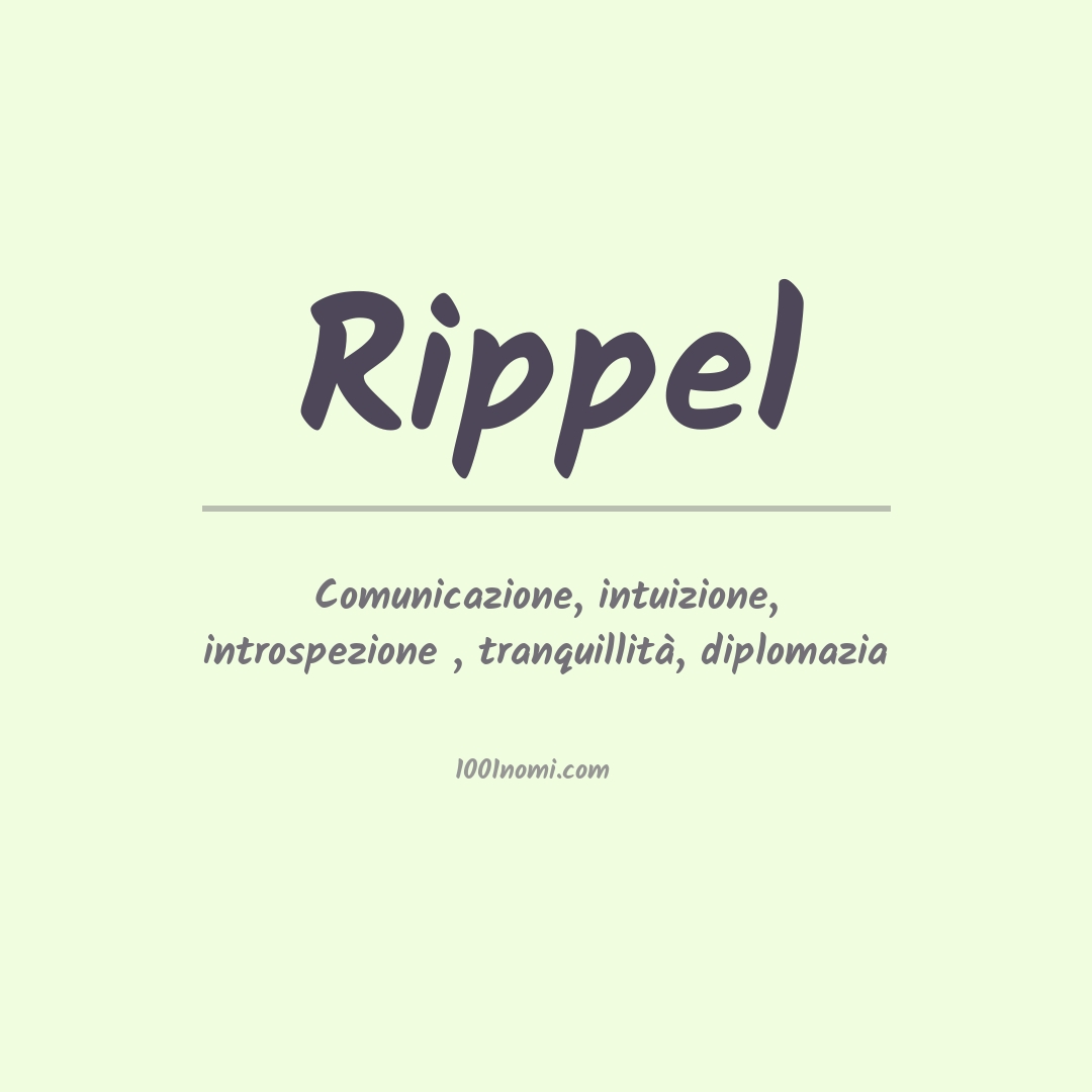 Significato del nome Rippel