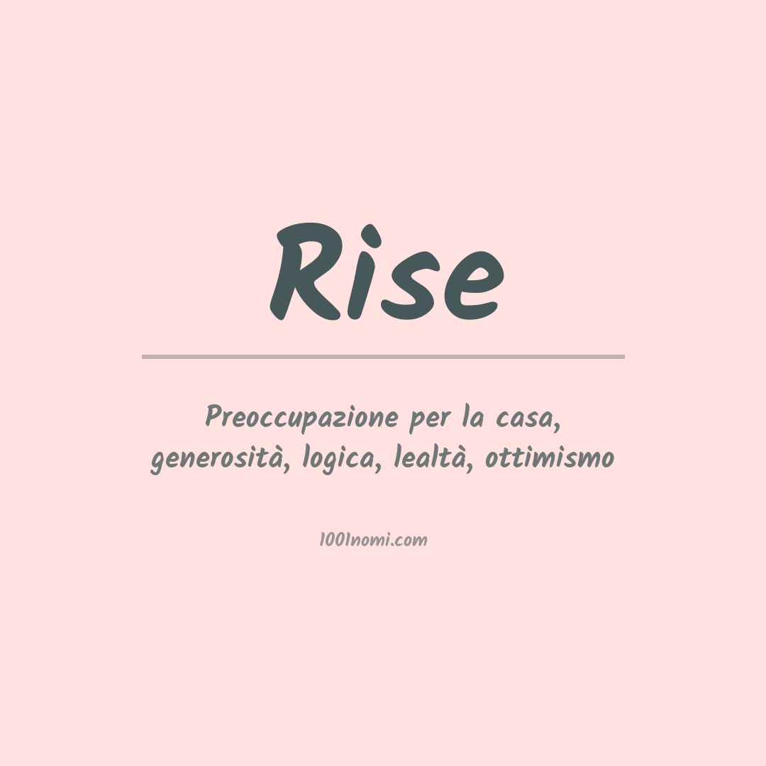 Significato del nome Rise