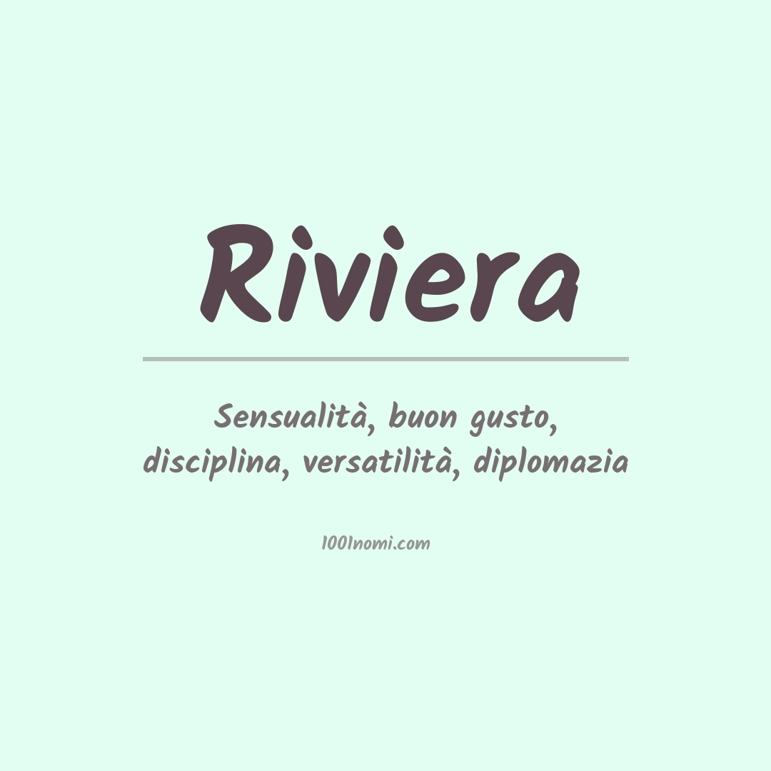 Significato del nome Riviera