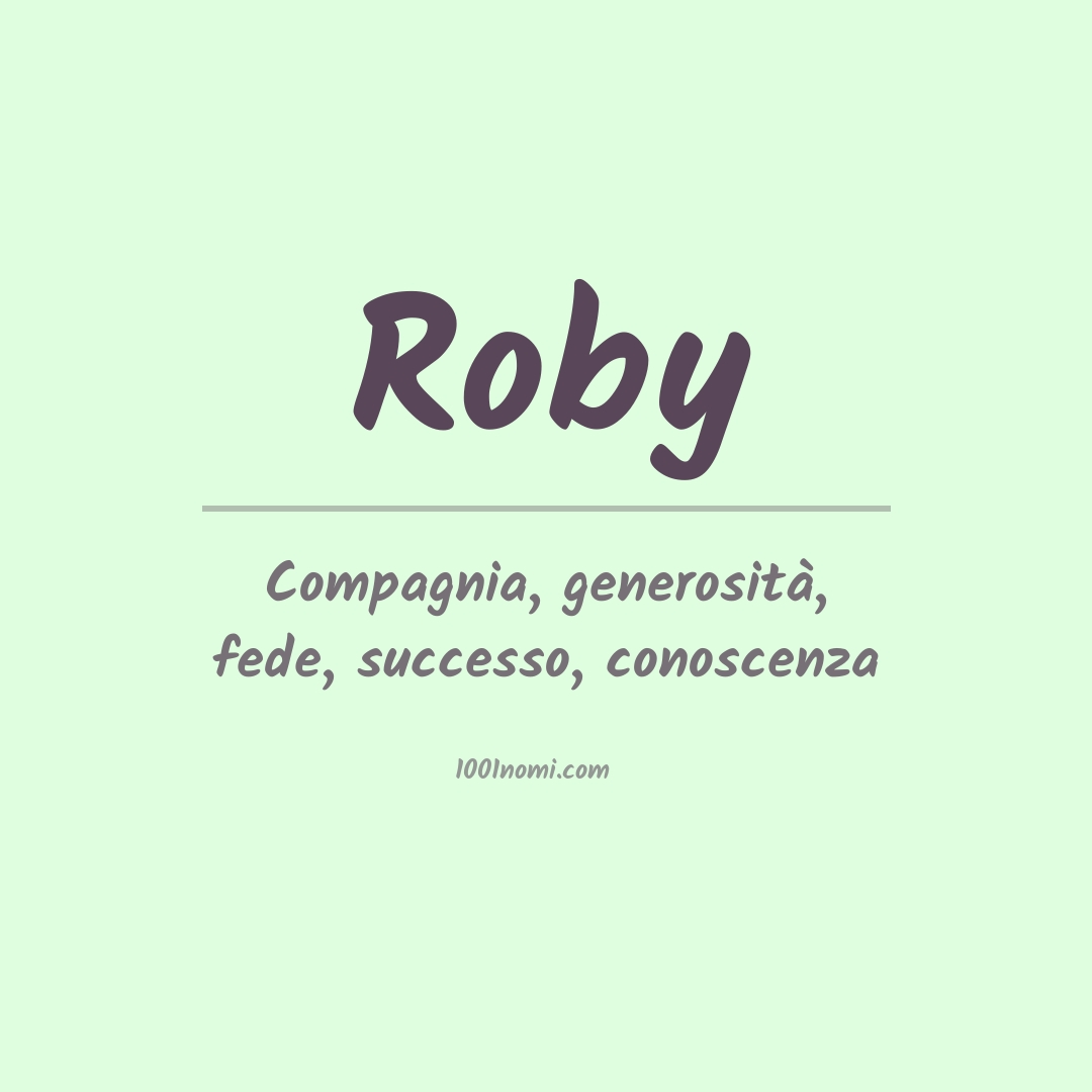 Significato del nome Roby