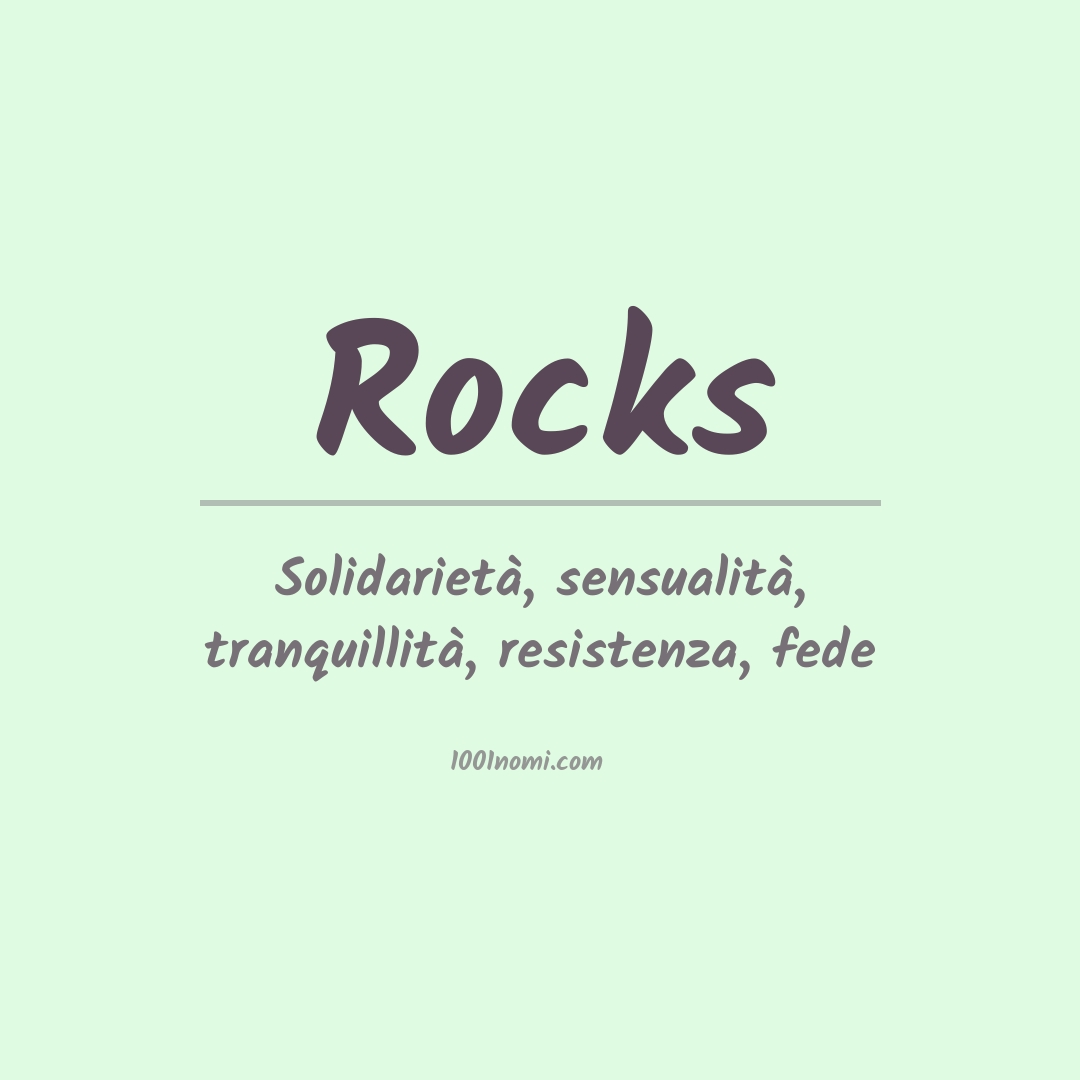 Significato del nome Rocks