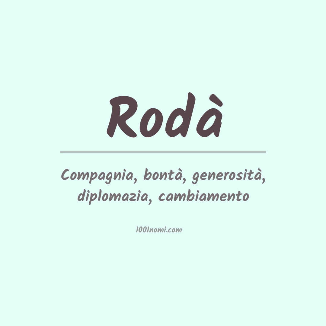 Significato del nome Rodà