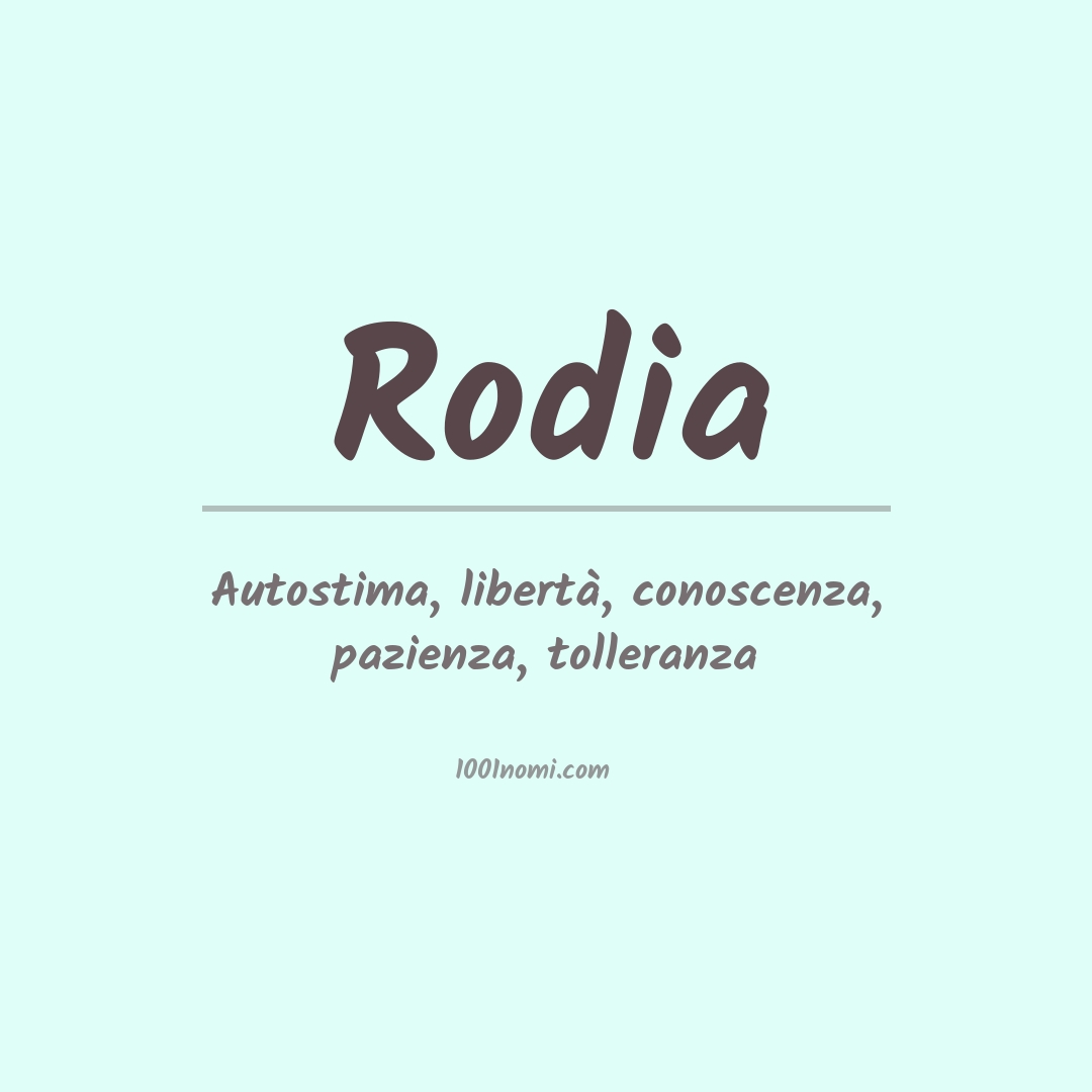 Significato del nome Rodia