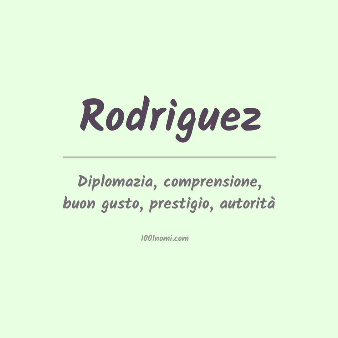 Significato del nome Rodriguez