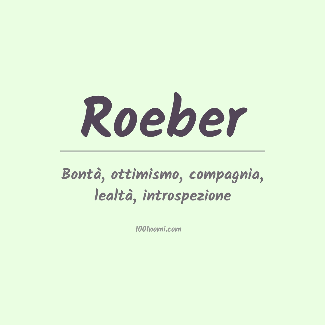 Significato del nome Roeber