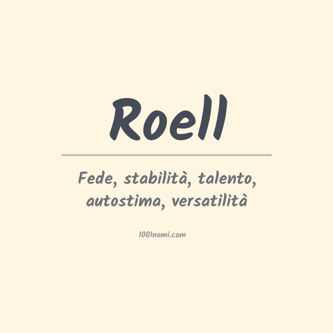 Significato del nome Roell Significato del nome Roell