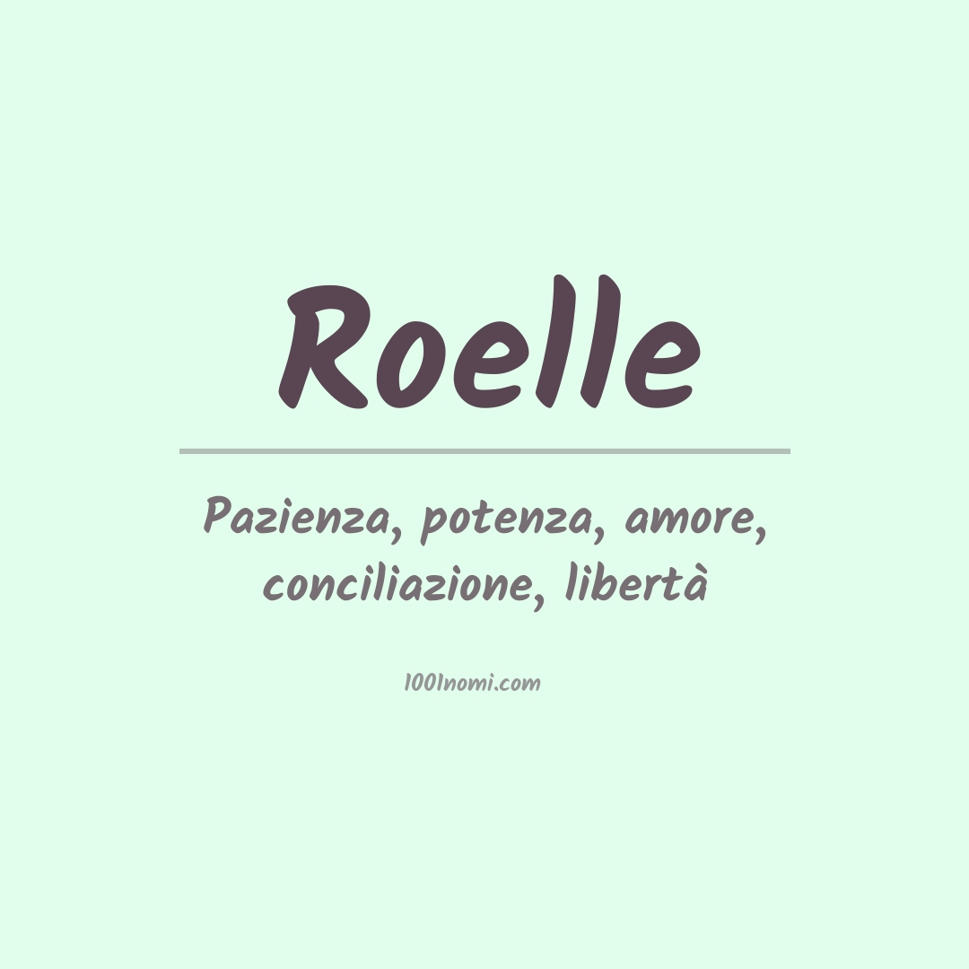 Significato del nome Roelle Significato del nome Roelle